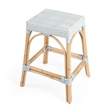Home Square Twilight Blue & White Rattan Counter Stool - Set of 3