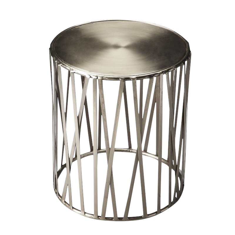 Home Square Industrial Chic End Table in Iron - Set of 2