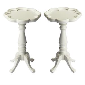 Home Square End Table in Cottage White - Set of 2