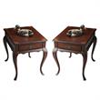 Home Square Traditional End Table in Plantation Cherry - Set of 2