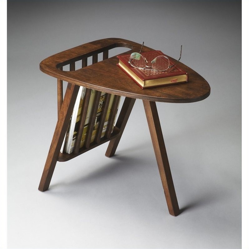 Home Square Modern Magazine Table in Aged Brown - Set of 2