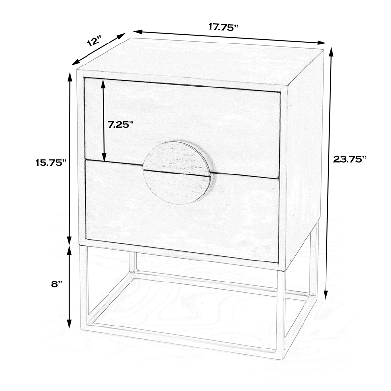 Home Square 2-Drawers Wood End Table in White - Set of 2