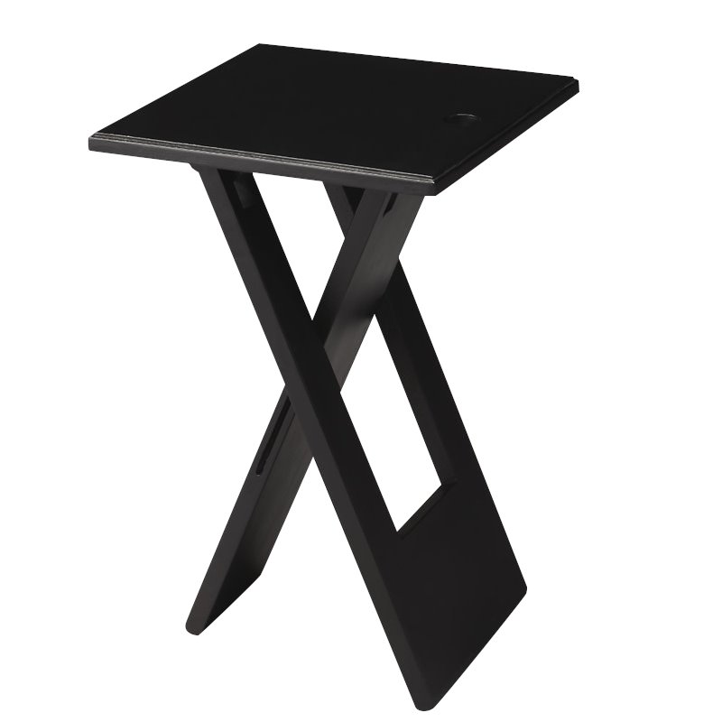 Home Square Folding End Table in Black - Set of 2