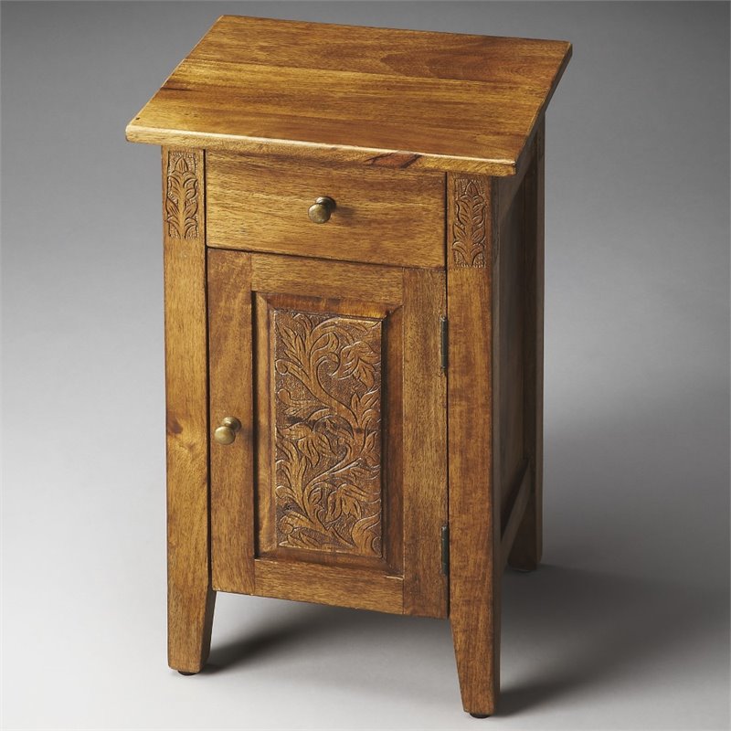 Home Square End Table in Light Brown - Set of 2