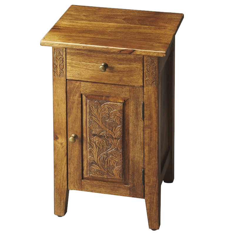 Home Square End Table in Light Brown - Set of 2