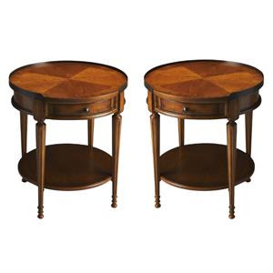 Home Square End Table in Olive Ash Burl - Set of 2