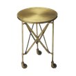 Home Square Industrial Chic End Table in Antique Gold - Set of 2