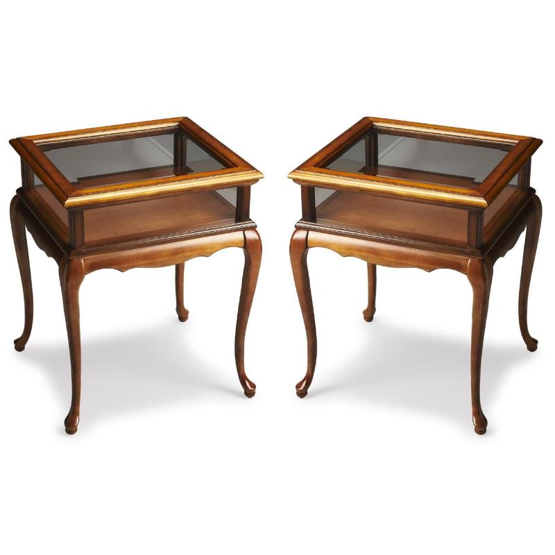 Home Square End Table in Medium Brown - Set of 2