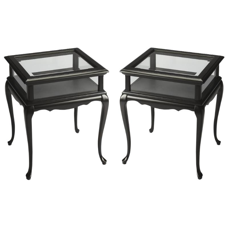 Home Square End Table in Black Licorice - Set of 2