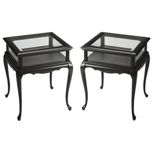 Home Square End Table in Black Licorice - Set of 2