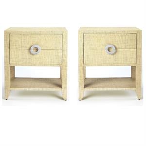 Home Square 28&quotH Modern End Table in Beige - Set of 2