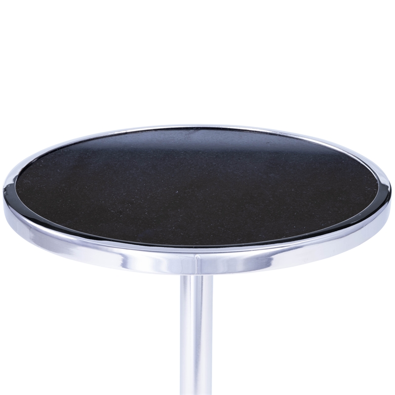 Home Square Metal & Marble Chrome End Table in Silver - Set of 2