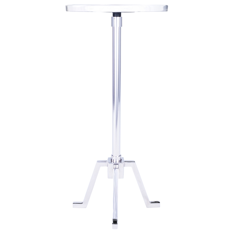 Home Square Metal & Marble Chrome End Table in Silver - Set of 2
