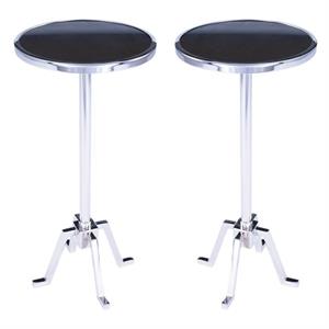 Home Square Metal & Marble Chrome End Table in Silver - Set of 2