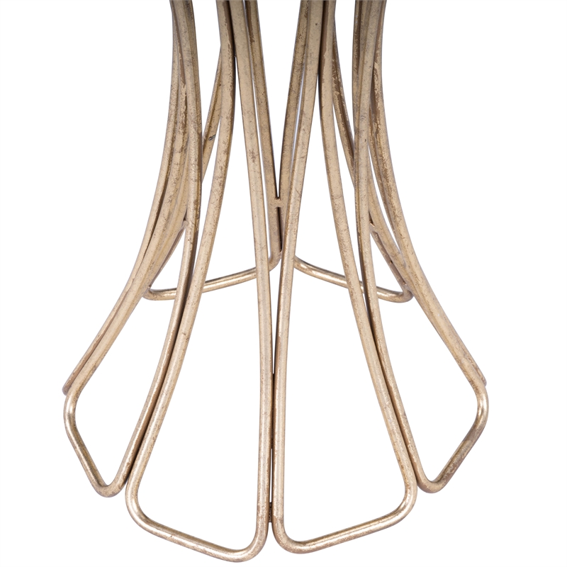 Home Square Metal & Mirror End Table in Gold and Silver - Set of 2