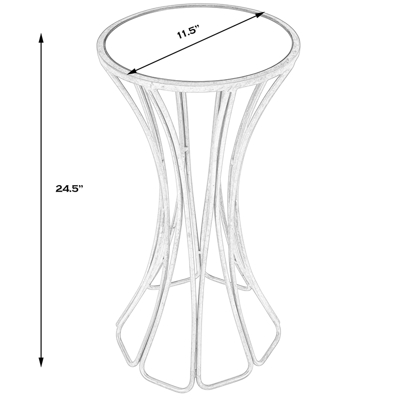 Home Square Metal & Mirror End Table in Gold and Silver - Set of 2