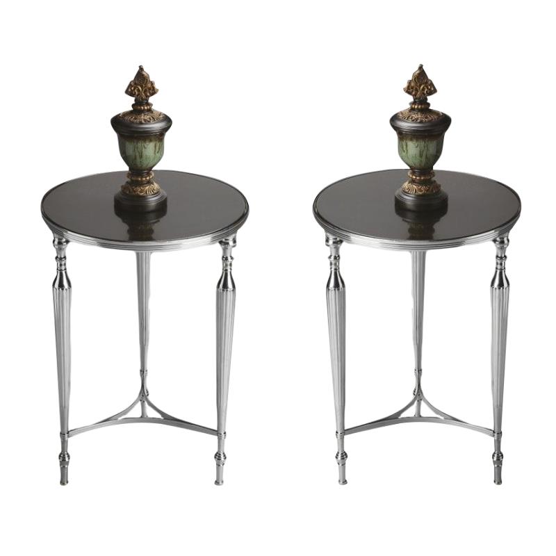 Home Square Modern Accent End Table in Black - Set of 2