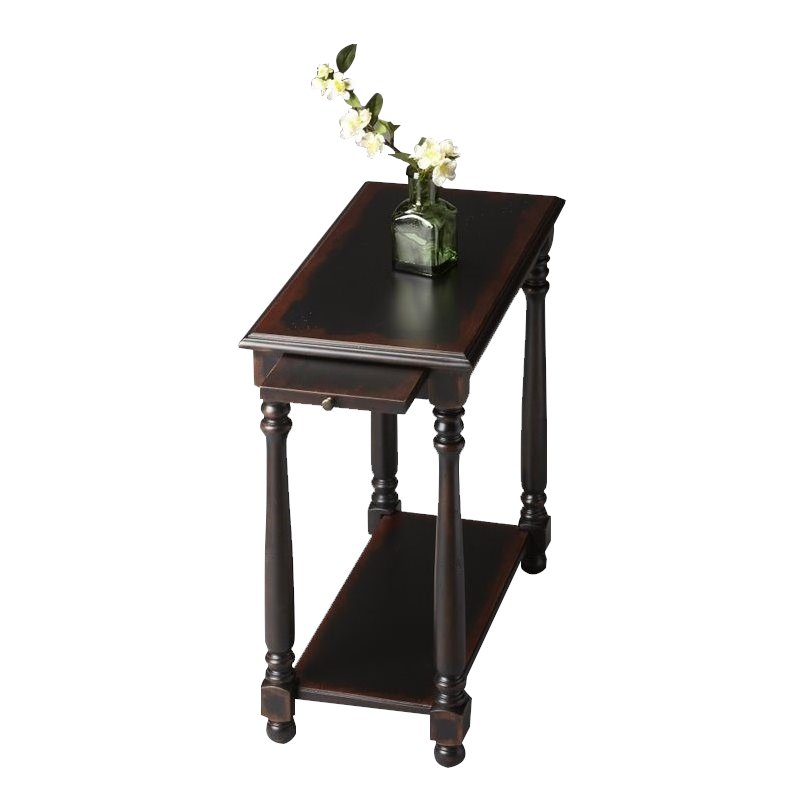 Home Square Chairside Table in Midnight Rose - Set of 2