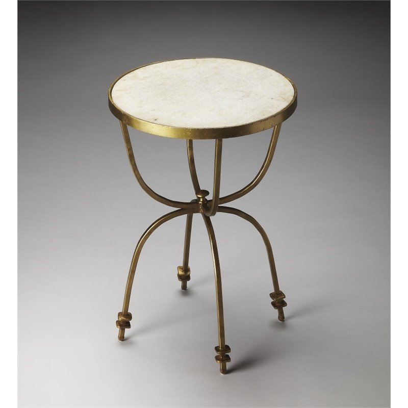 Home Square Metalworks Round End Table in Multi-Color - Set of 2