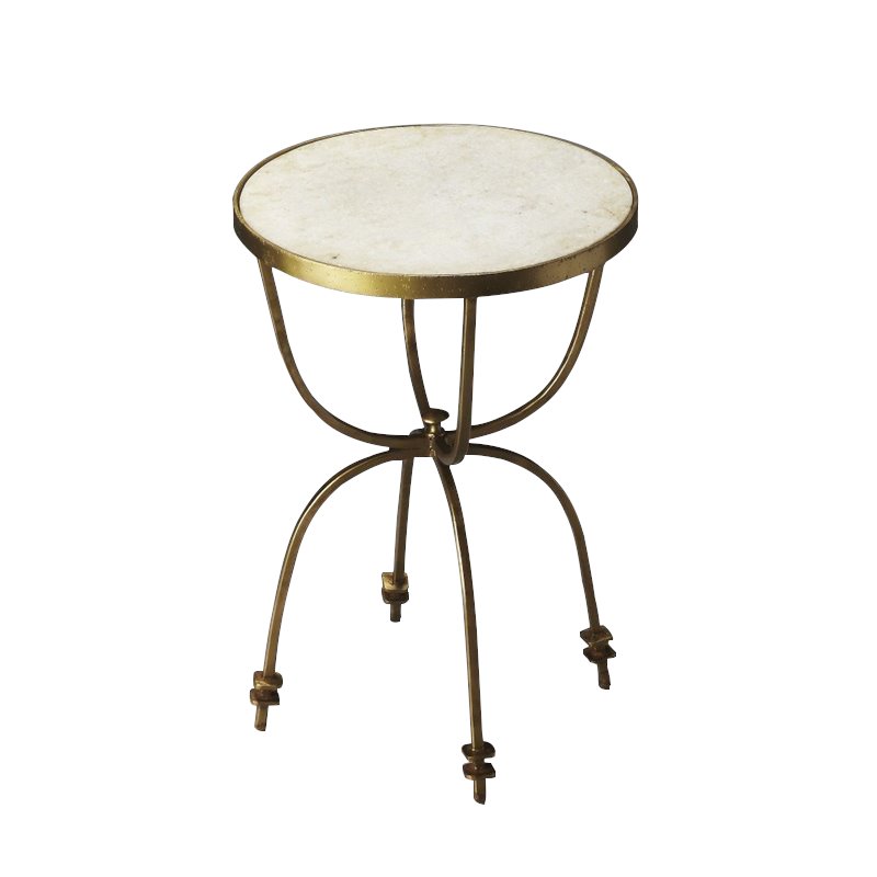 Home Square Metalworks Round End Table in Multi-Color - Set of 2