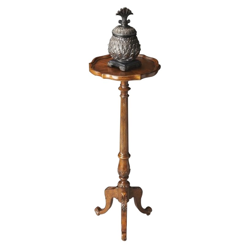Home Square Pedestal Plant Stand in Vintage Oak - Set of 2