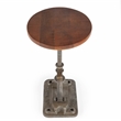 Home Square Industrial Chic Adjustable Accent Table - Set of 2