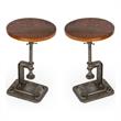 Home Square Industrial Chic Adjustable Accent Table - Set of 2
