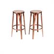 Home Square Copper Backless Bar Stool in Copper - Set of 2