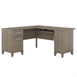 Home Square 2-Piece Set with 60W L Shaped Desk & 2-Drawer File Cabinet