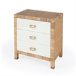 Home Square 3-Piece Wood Set with 2 Nightstands & 1 Chest in Natural