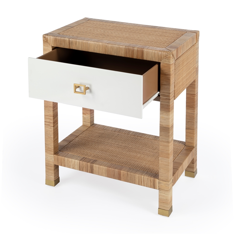 Home Square 3-Piece Wood Set with 2 Nightstands & 1 Chest in Natural