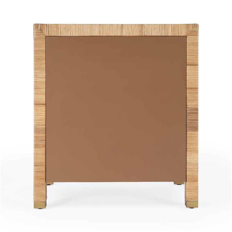 Home Square 3-Piece Wood Set with 2 Nightstands & 1 Chest in Natural