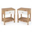 Home Square 1 Drawer Natural Raffia Nightstand - Set of 2