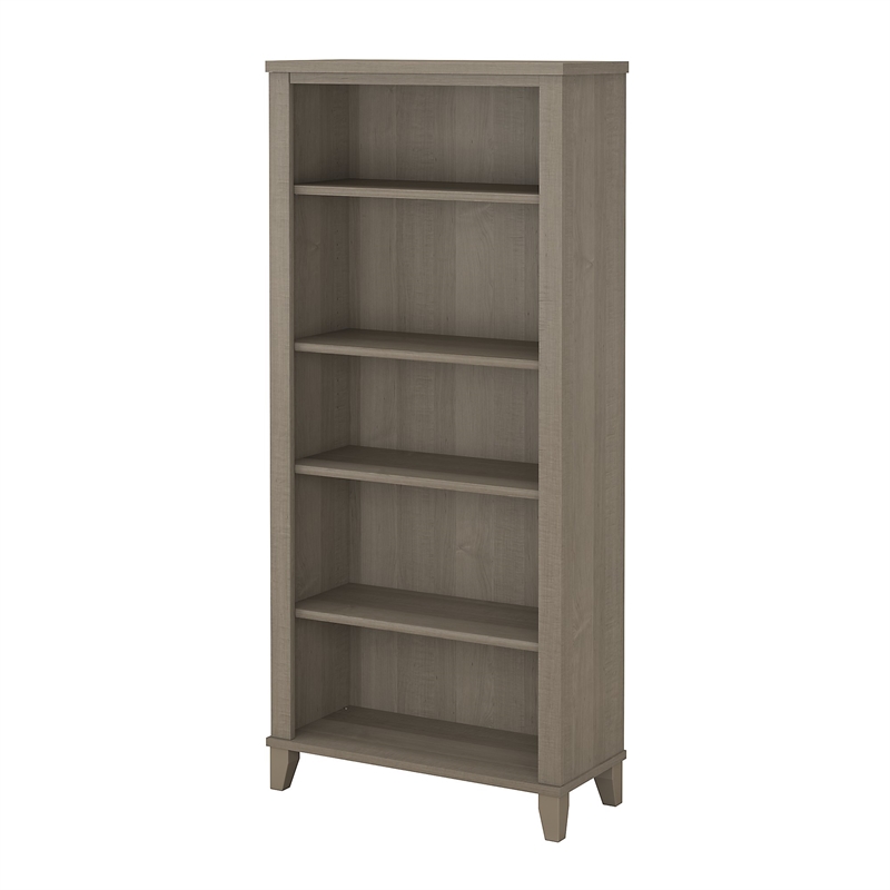 Home Square 2-Piece Set with 72W L Shaped Desk & 5-Shelf Bookcase