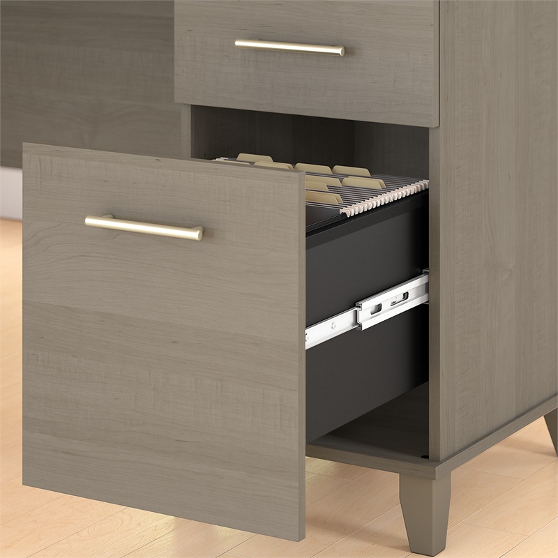 Home Square 2-Piece Set with 72W L Shaped Desk & 5-Shelf Bookcase