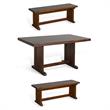 Home Square 3-Piece Set with 2 Side Benchs and 60