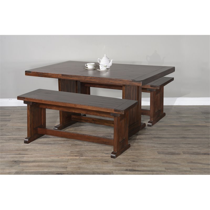 Home Square 4-Piece Set with Side Bench 60