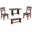 Home Square 4-Piece Set with Side Bench 60