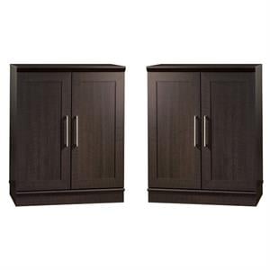 Home Square Furniture 37.38&quotH Base Cabinet in Dakota Oak - Set of 2