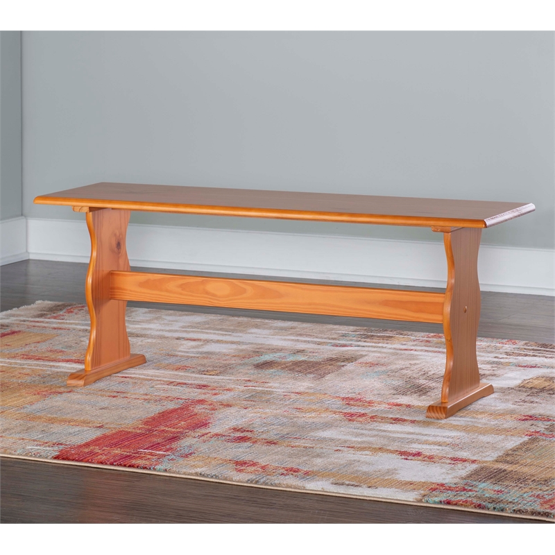 Home Square Furniture 3-Piece Set with 1 Dining Table & 2 Benchs in Natural