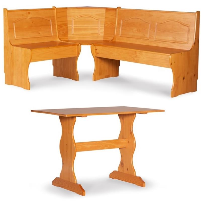 Home Square Furniture 2-Piece Set with Dining Table & Corner Unit in Natural