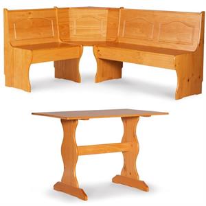 Home Square Furniture 2-Piece Set with Dining Table & Corner Unit in Natural
