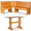 Home Square Furniture 2-Piece Set with Dining Table & Corner Unit in Natural