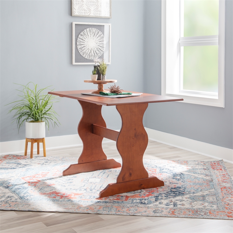 Home Square Furniture 2-Piece Set with Dining Table & Bench in Walnut