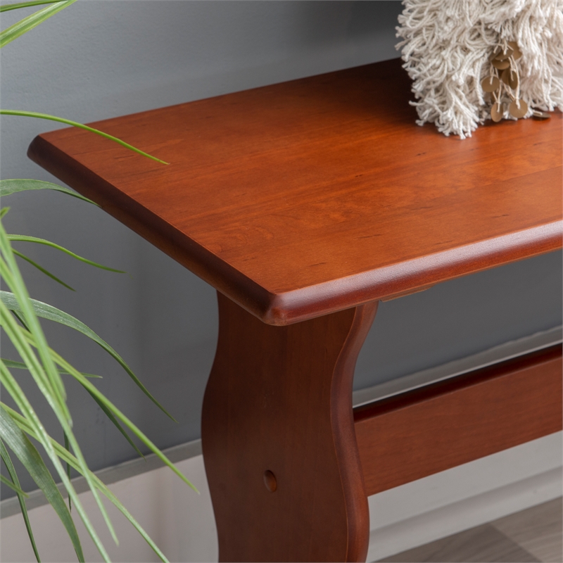 Home Square Furniture 2-Piece Set with Dining Table & Bench in Walnut
