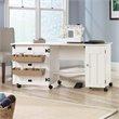 Home Square 2-Piece Set with Craft Table & 3-Shelf Bookcase in Soft White