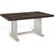 Home Square 3-Piece Set with 1 Table & 2 Benchs in Off White Dark Brown