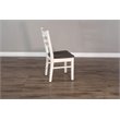 Home Square 4-Piece Set with 1 Side Bench 2 Ladderback Chairs & 1 Wood Table