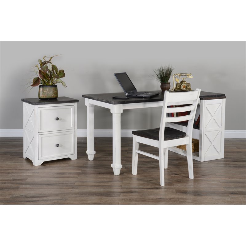 Home Square 4-Piece Set with 1 Side Bench 2 Ladderback Chairs & 1 Wood Table
