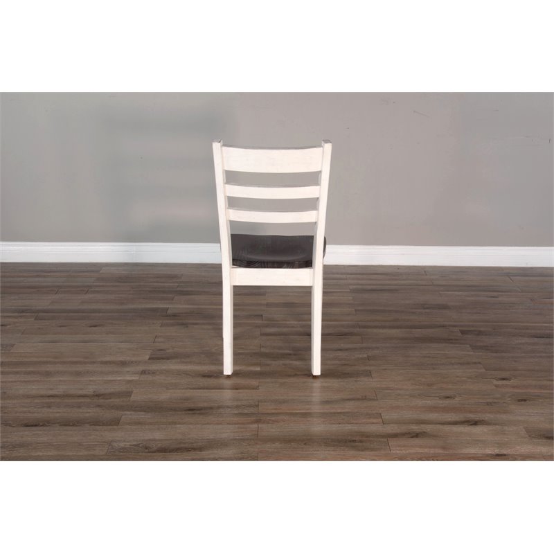 Home Square 4-Piece Set with 1 Side Bench 2 Ladderback Chairs & 1 Wood Table